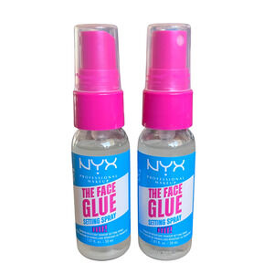 2 x NYX The Face Glue Setting Spray 1.01 oz Travel Mini Set